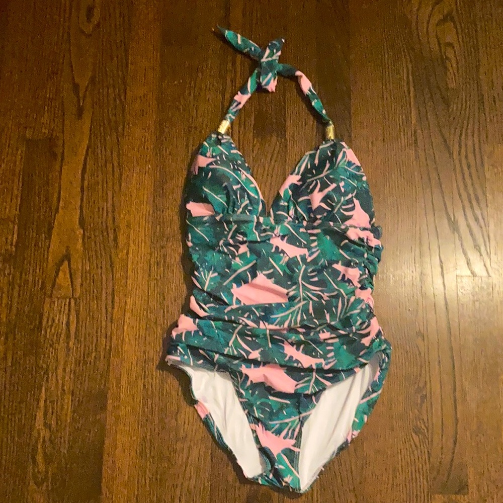 Tropical slimming one piece swimsuit